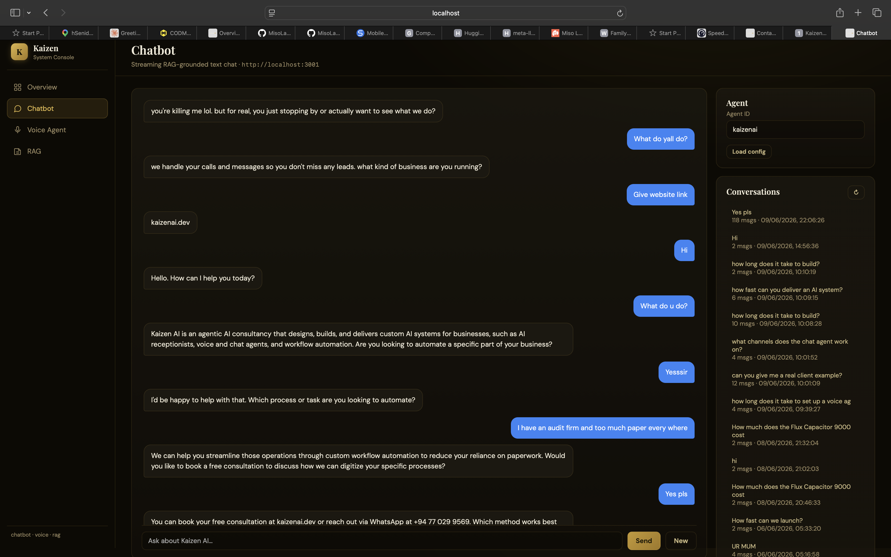 AI chatbot conversation interface