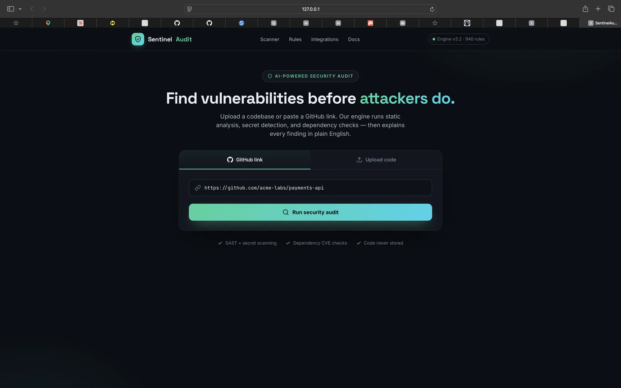 AI code security audit tool