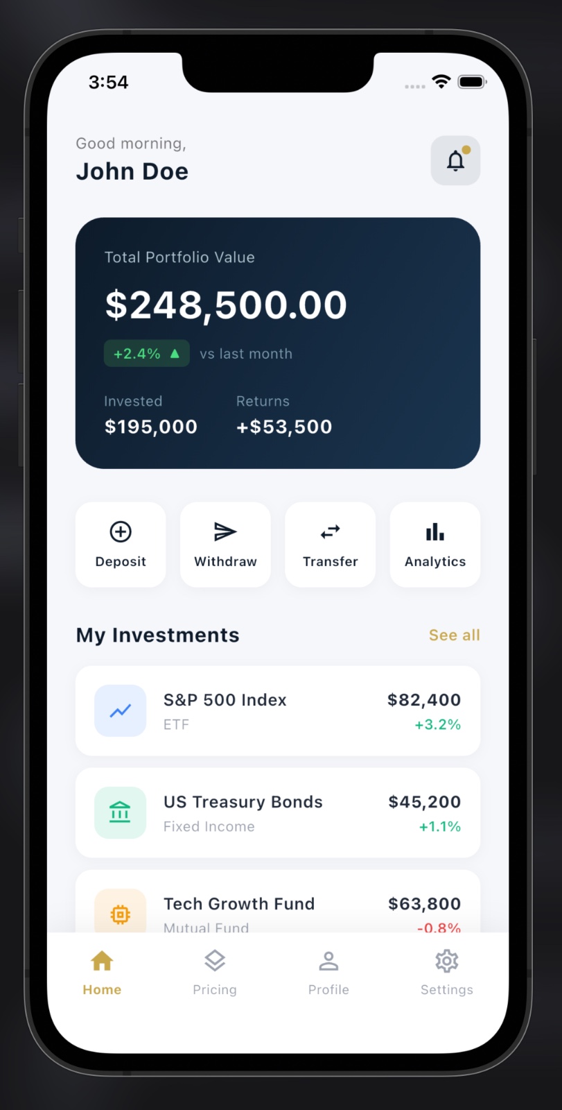 Metra Wealth mobile investment app